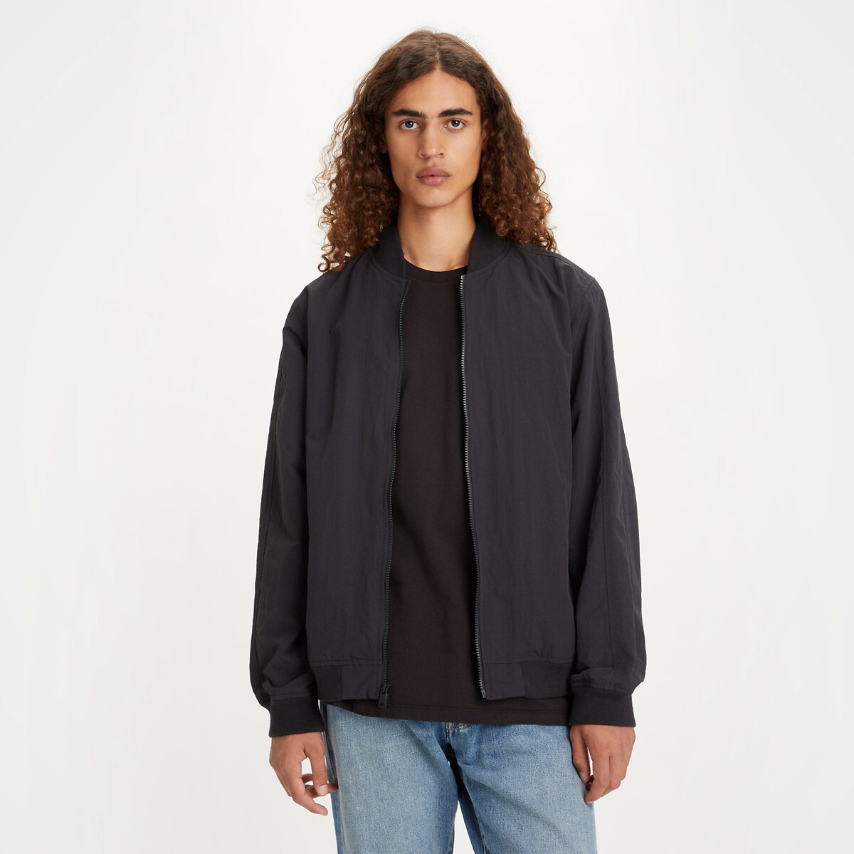Levi's black bomber jacket hot sale