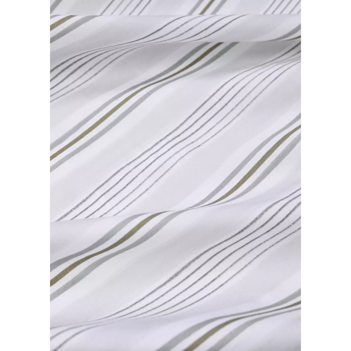 Drap-housse berceau 100 % percale de coton rayures gris, MANGO HOME