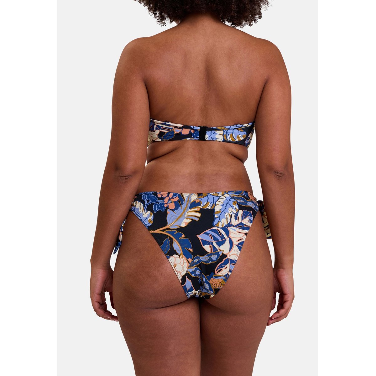 Haut de maillot de bain bandeau Fidji imprimé exotique noir, SANS COMPLEXE