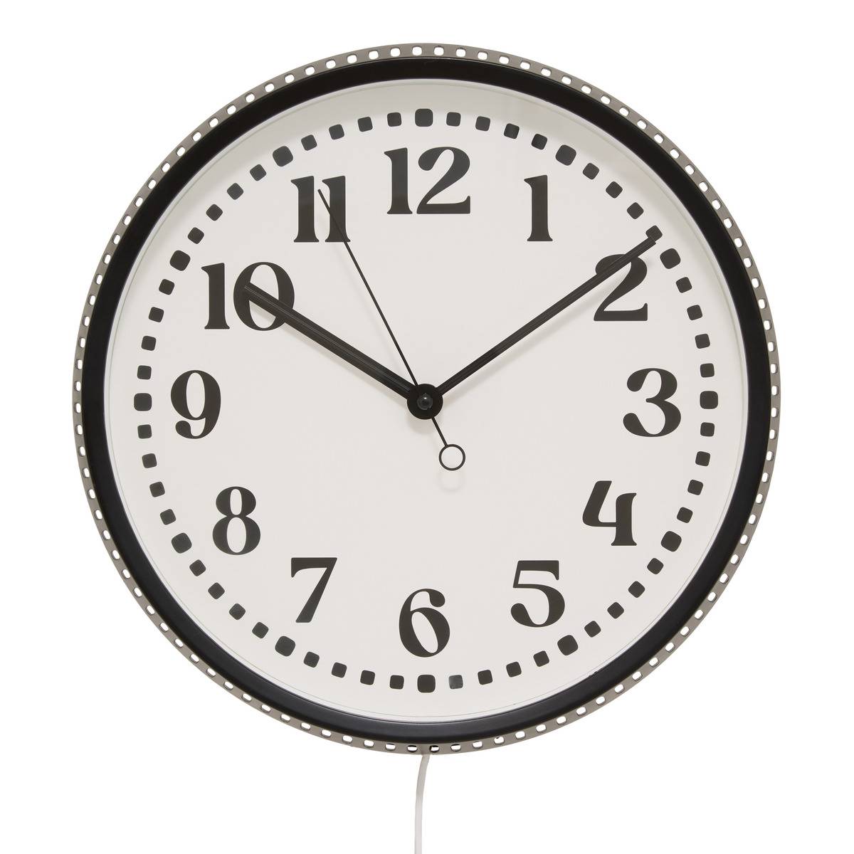 Horloge ronde LED MEHDI noir et blanc, ATMOSPHERA