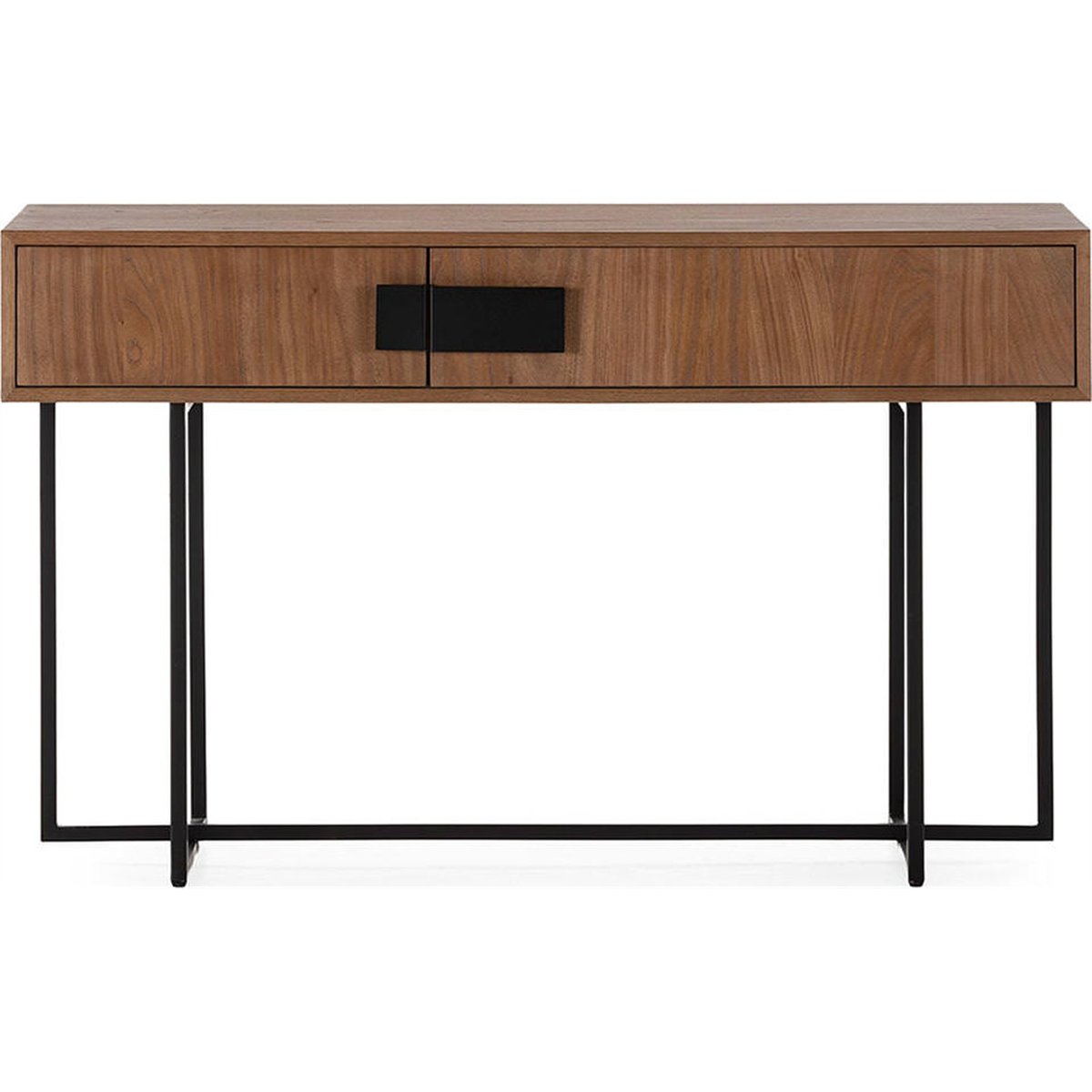 Console en bois d'orme et fer noyer et noir mat, RECOLLECTION