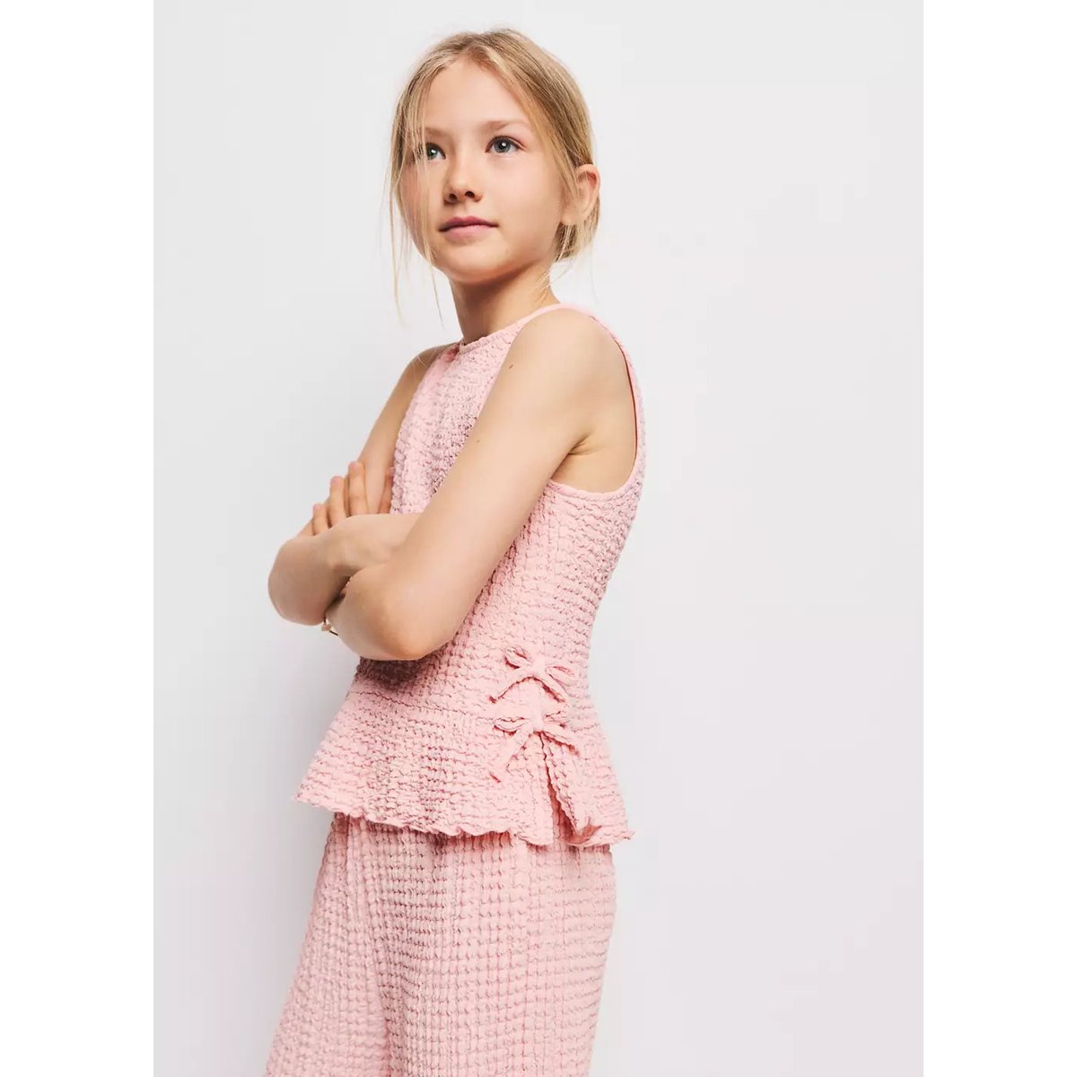 Top froncé nœuds rose, MANGO KIDS