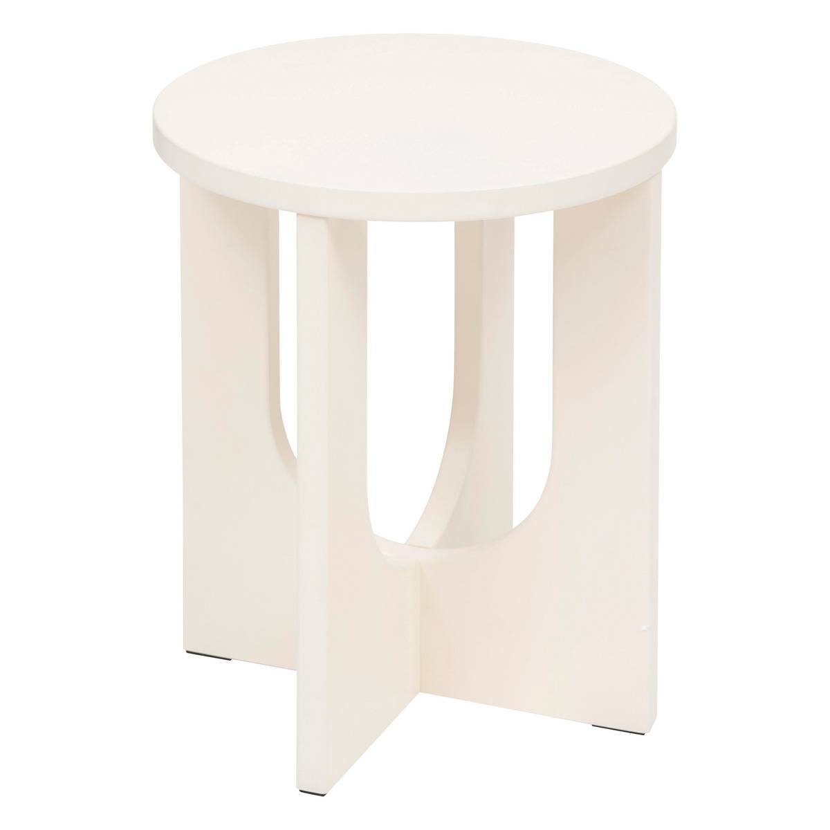 Table d’appoint piètement croisé en bois BLOOM ivoire, ATMOSPHERA