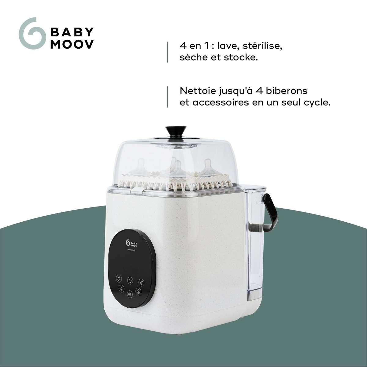 Lave biberon et stérilisateur Nutriwash beige, BABYMOOV