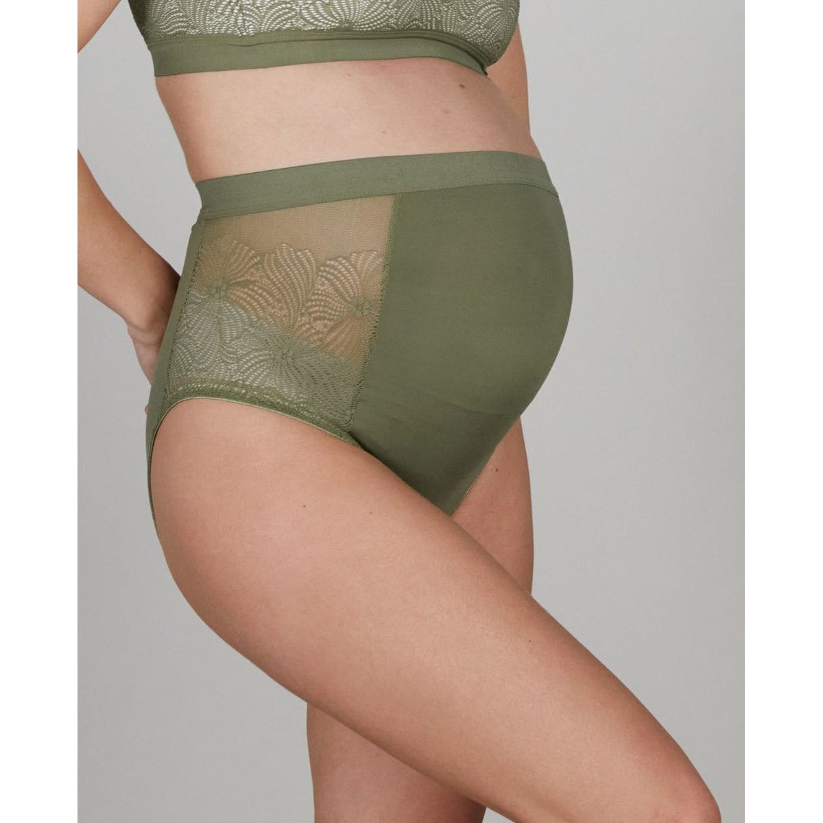 Maxi culotte de maternité DAHLIA kaki, CACHE COEUR