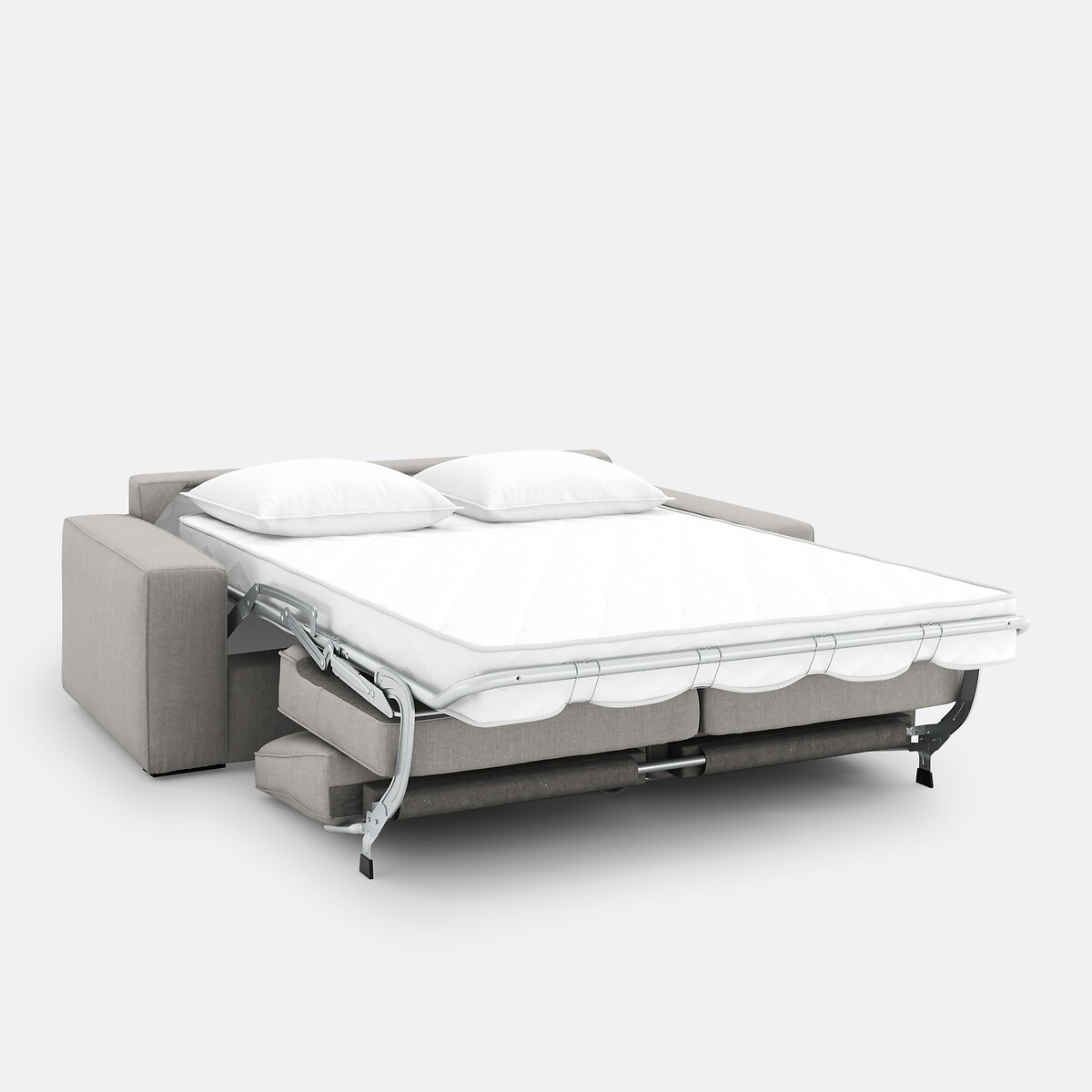 Canapé-lit coton et lin, 2, 3 ou 4 places, Comfort Bultex® Cécilia gris clair, LA REDOUTE INTERIEURS