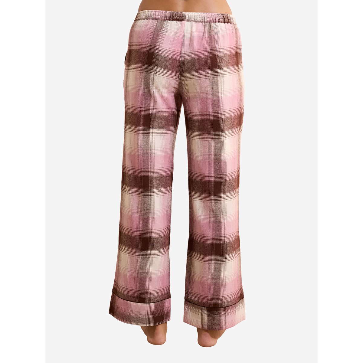 Pantalon de pyjama à carreaux en coton HELINE rose poudre, ETAM