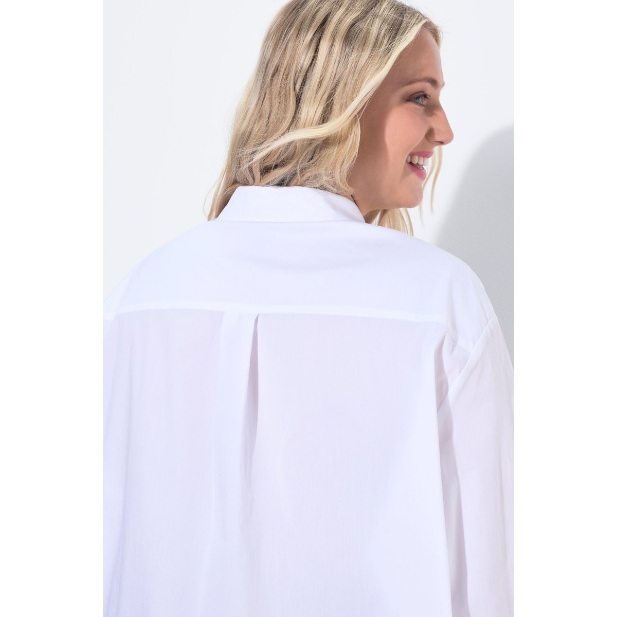Chemisier oversize à manches longues blanc neige, ULLA POPKEN