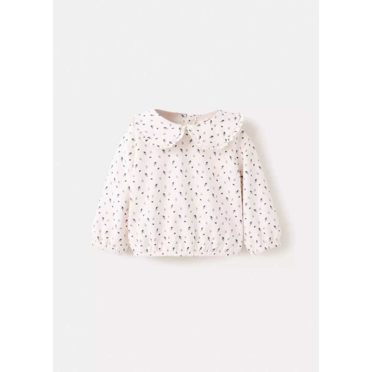 Sweat à fleurs col Claudine écru, MANGO BABY