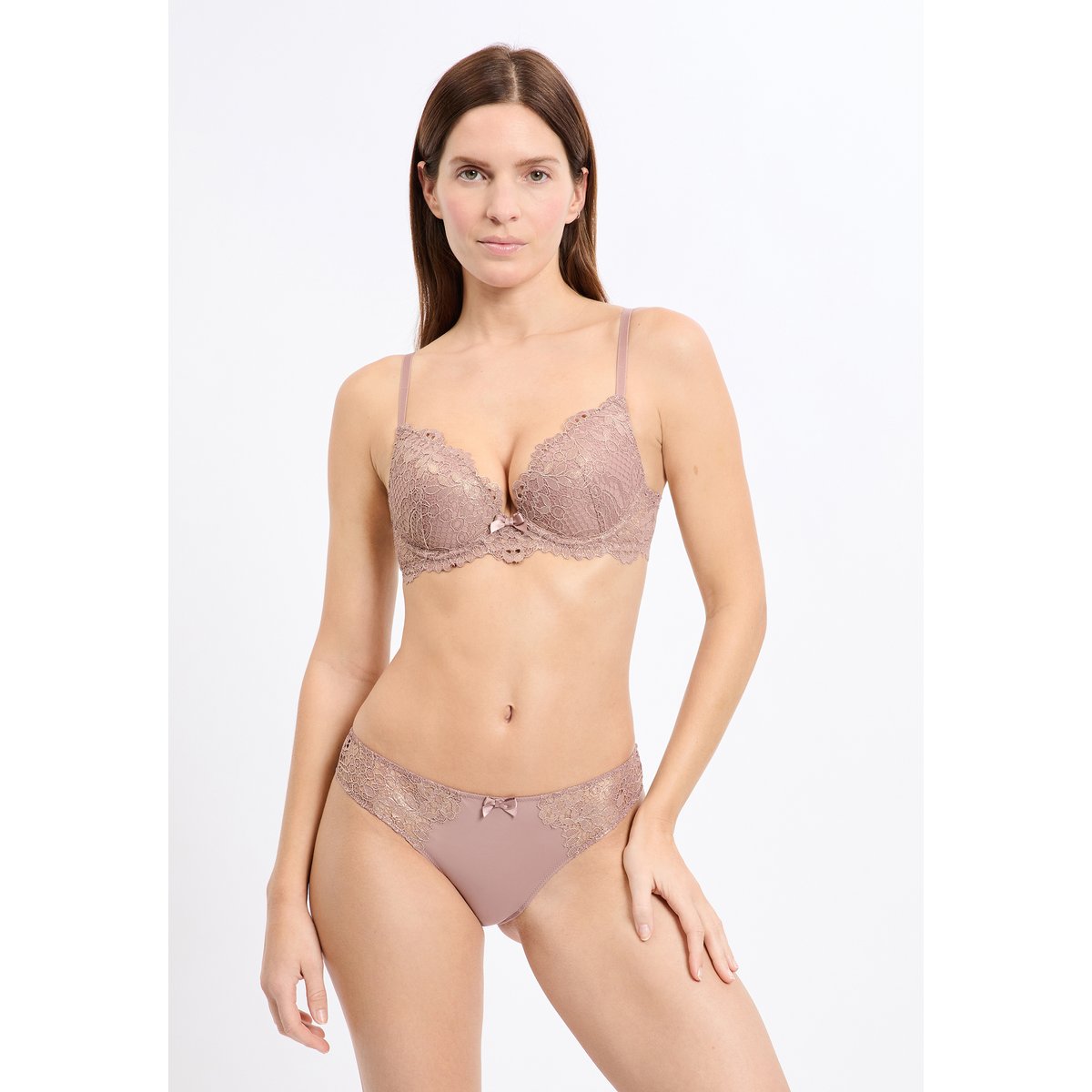 Soutien-gorge N°2 - Le push up plongeant SUCCESS taupe, ETAM