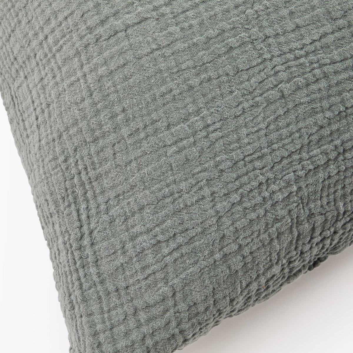 Taie oreiller unie, gaze de coton, 100% coton bio GOTS algue, MONOPRIX
