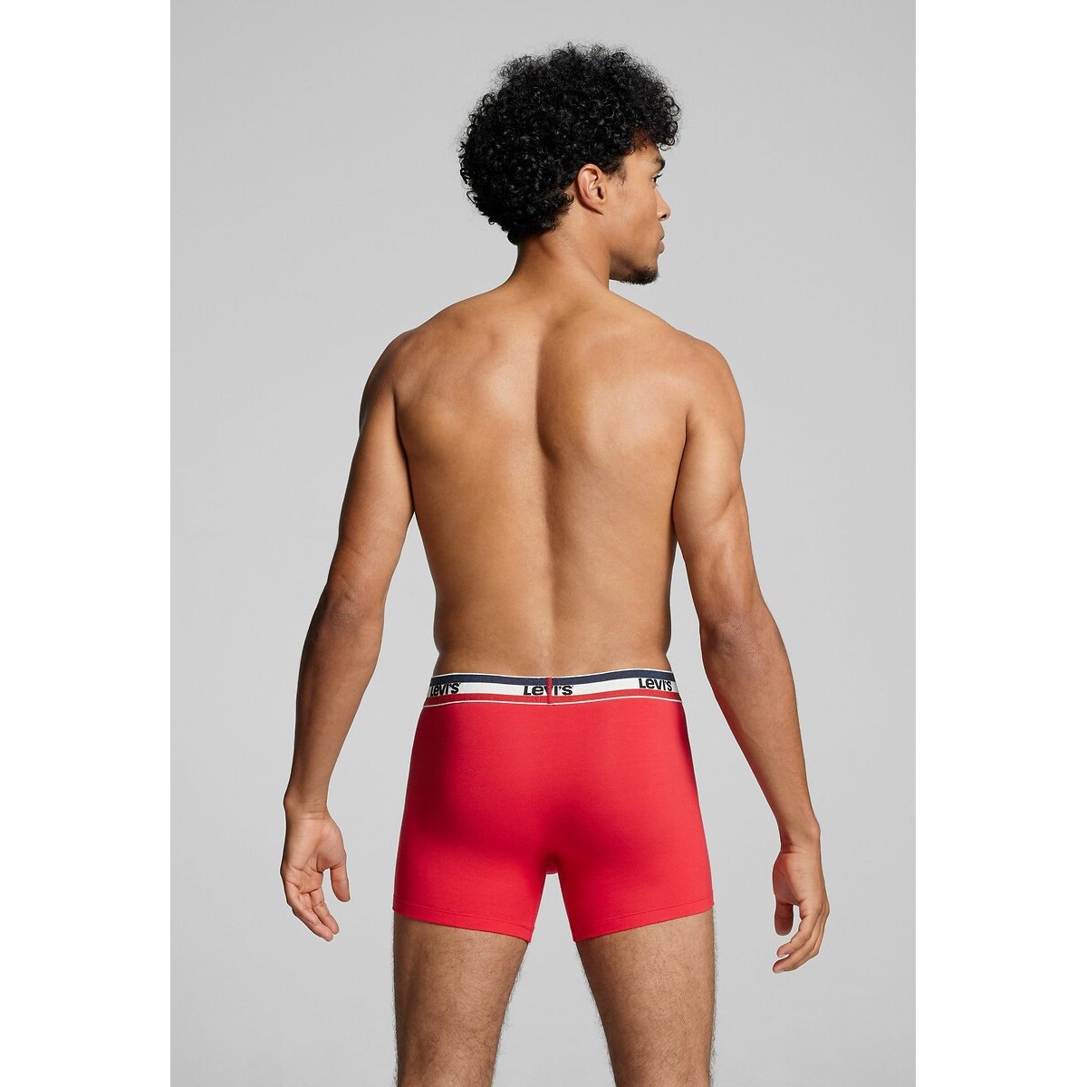 Lot de 2 boxers unis logo sportswear noir + rouge, LEVI'S