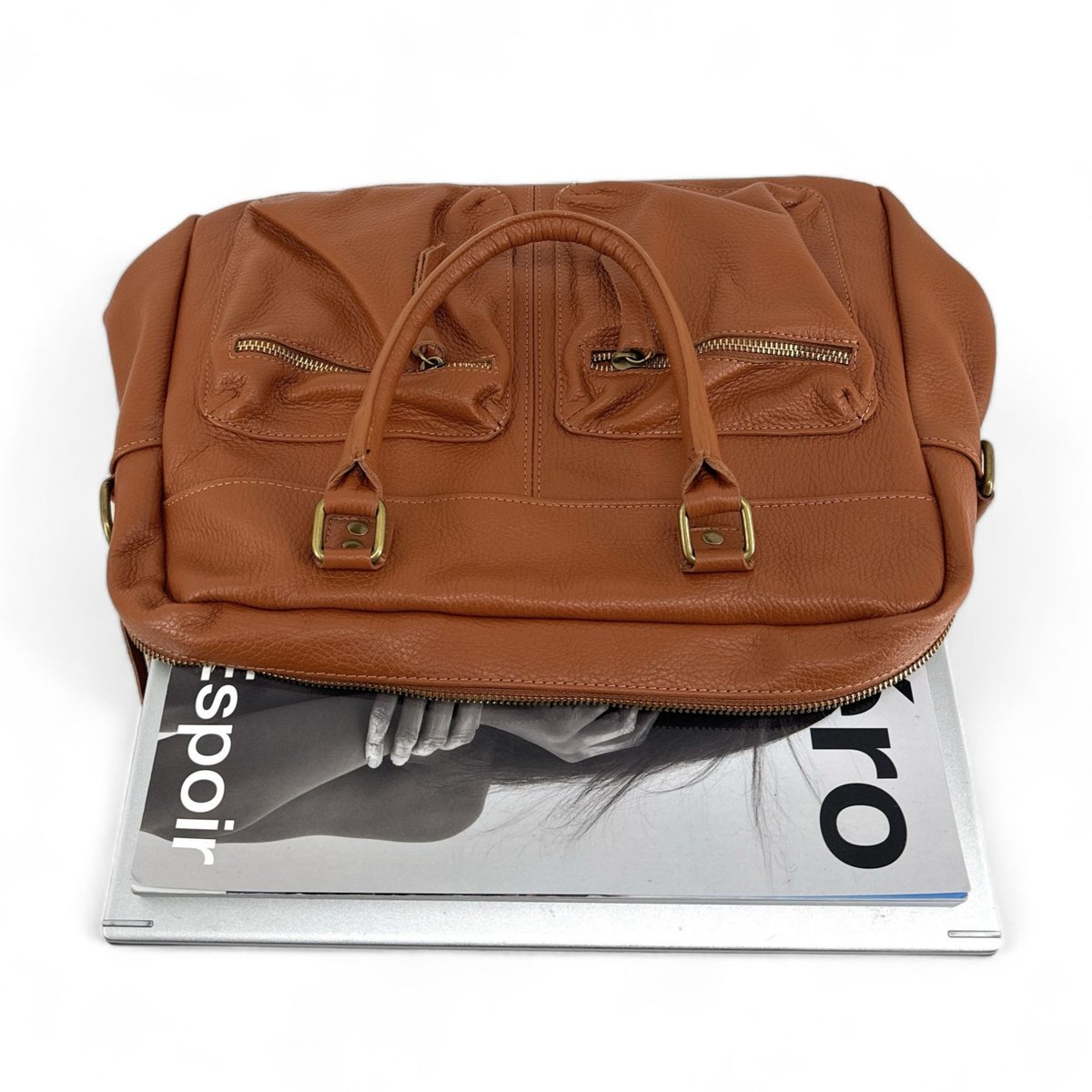 Sac à main en cuir grainé MOSCOU cognac, OH MY BAG