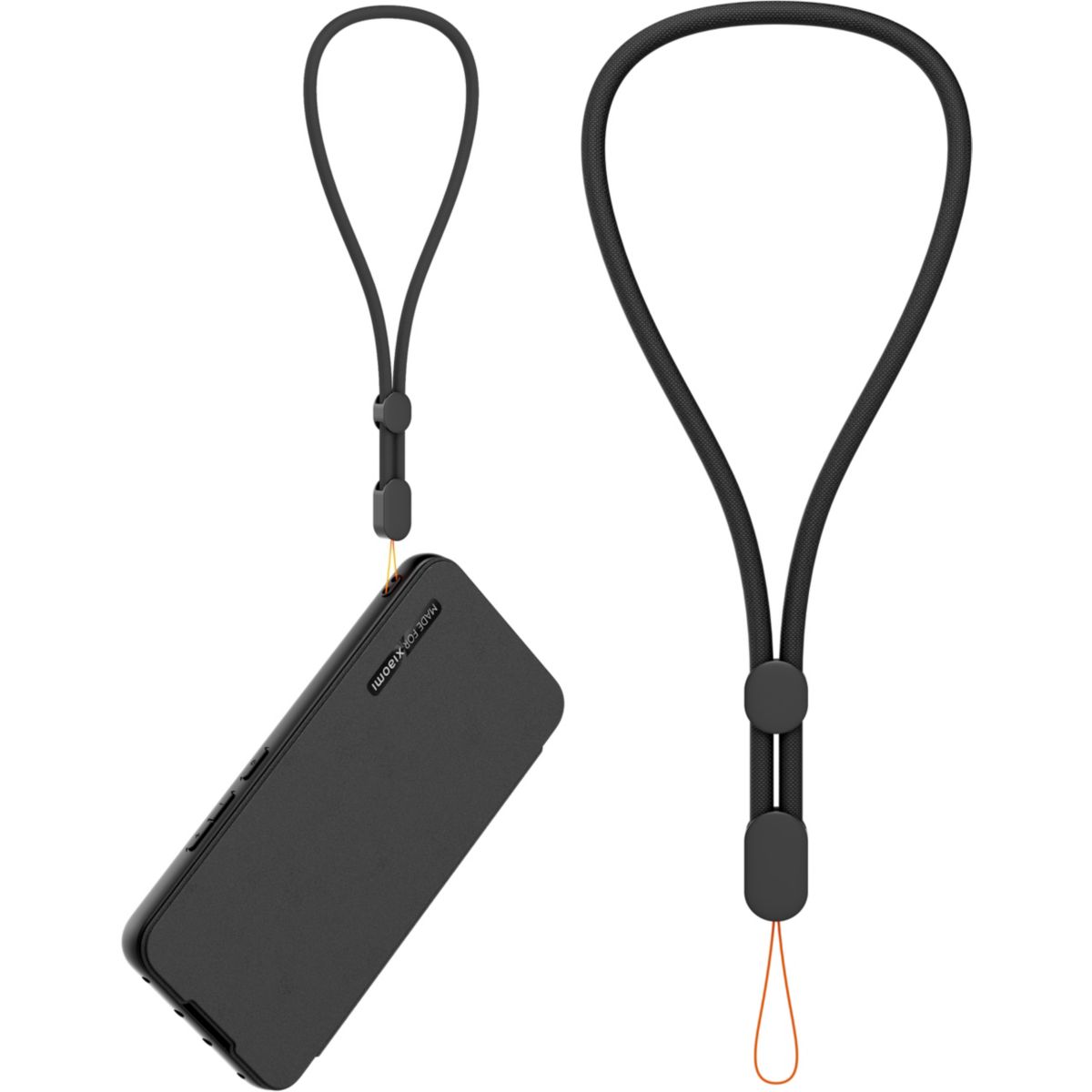 Etui Xiaomi 14 Ultra premium noir + dragonne couleur unique, MADE FOR XIAOMI