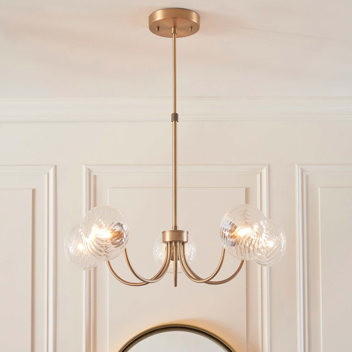 Harville 5-Light Dome Glass Pendant Light aged brass, ÉDITÉ