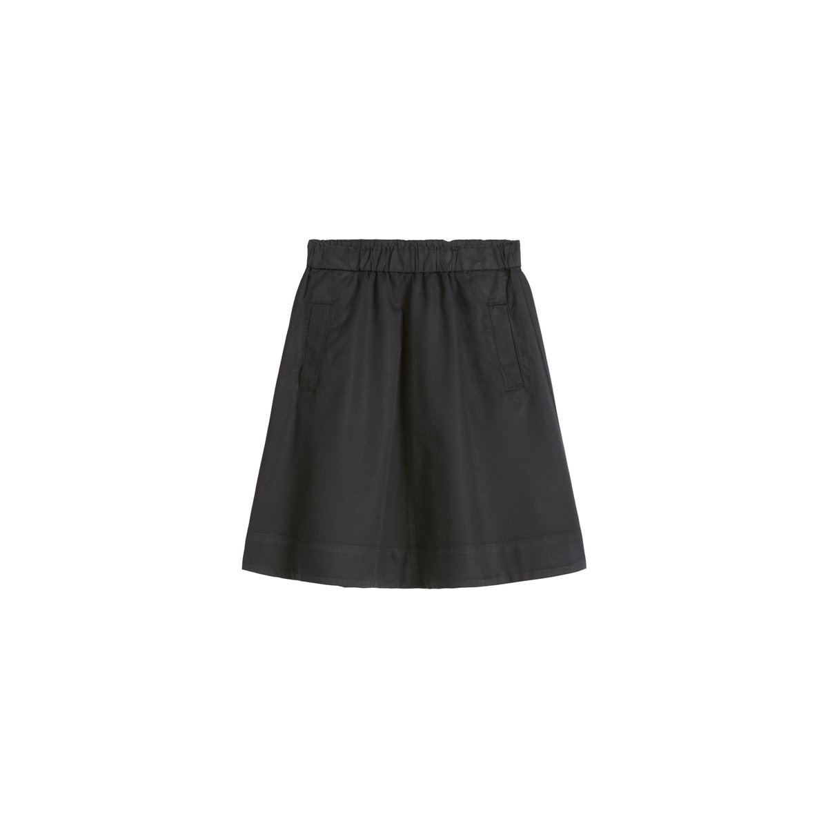 Jupe évasée en mélange de coton organique, de lyocell et de lin noir, MARC O'POLO