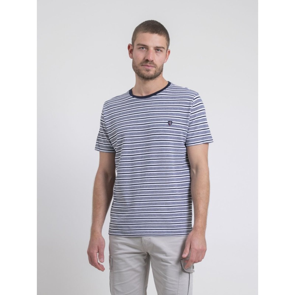 T-shirt Col Rond Rayures Nelorenzo bleu marine, RITCHIE