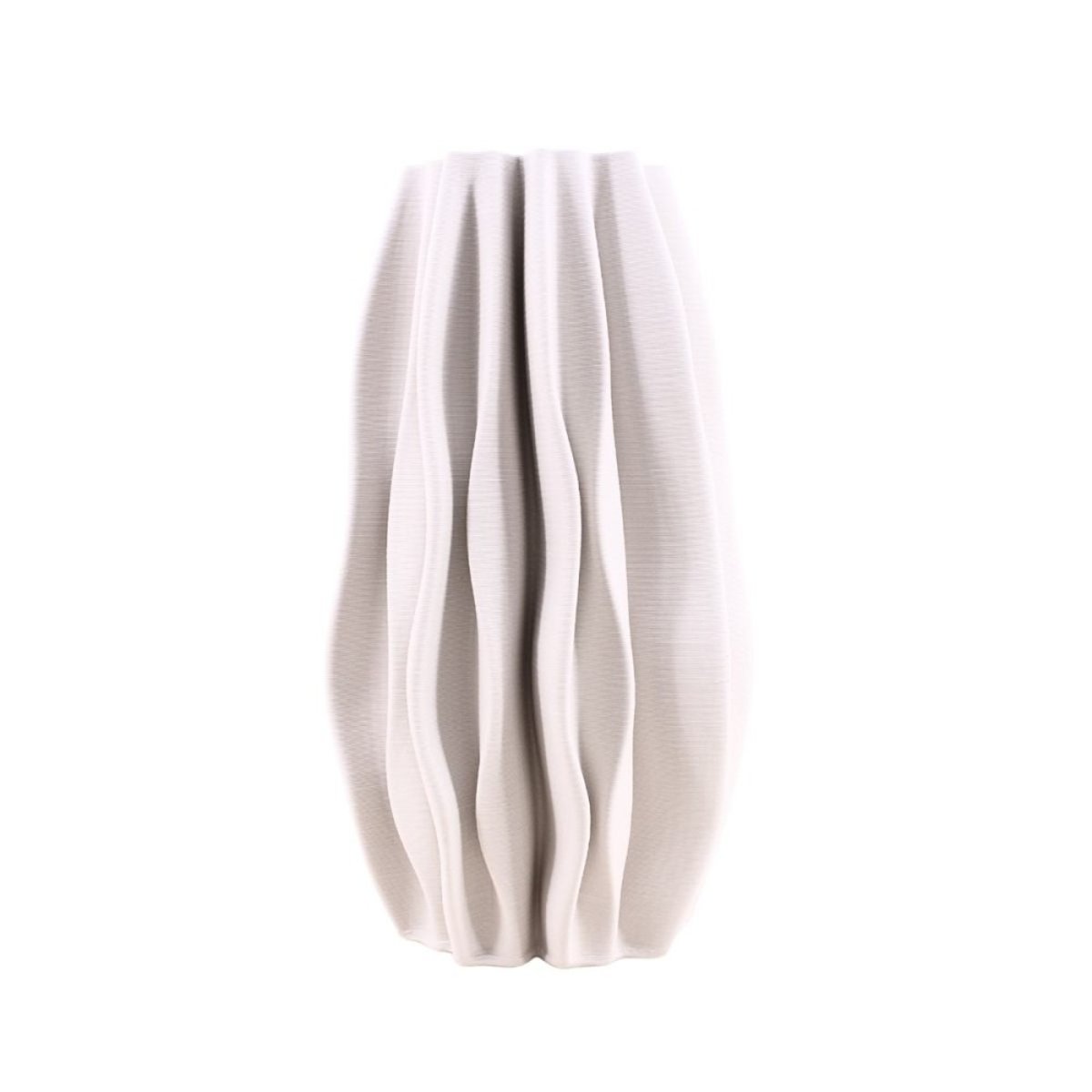 Vase alvéolé en céramique, H37cm blanc, ORNAMI