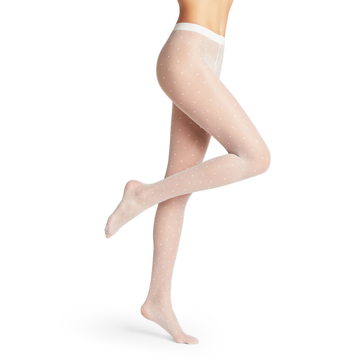 Collant Dot 15 Transparent blanc, FALKE