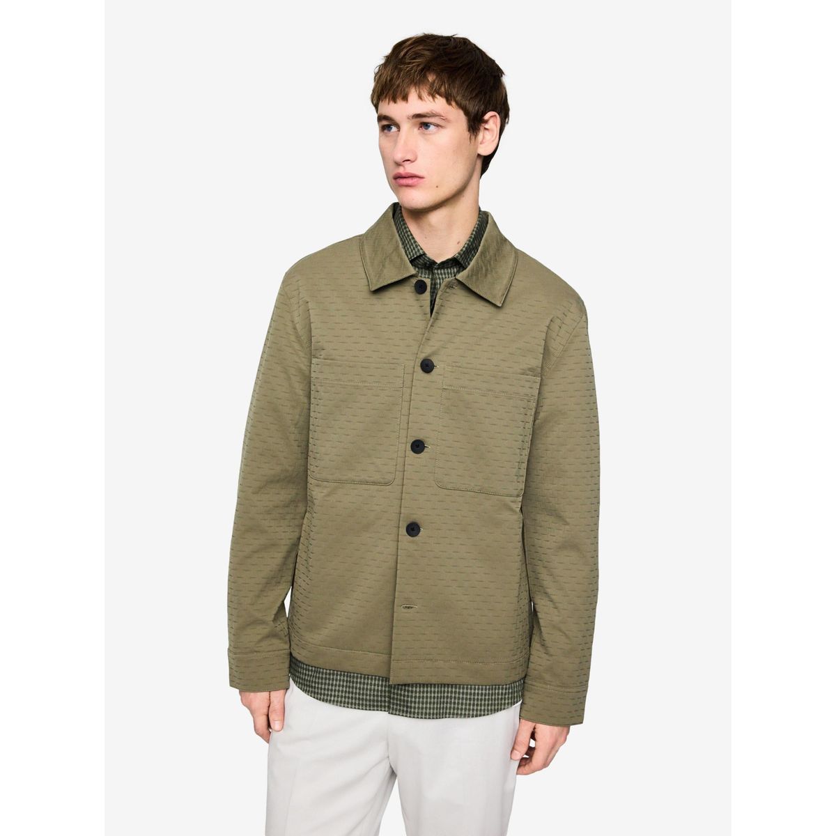 Veste technique texturée vert sauge, NEXT