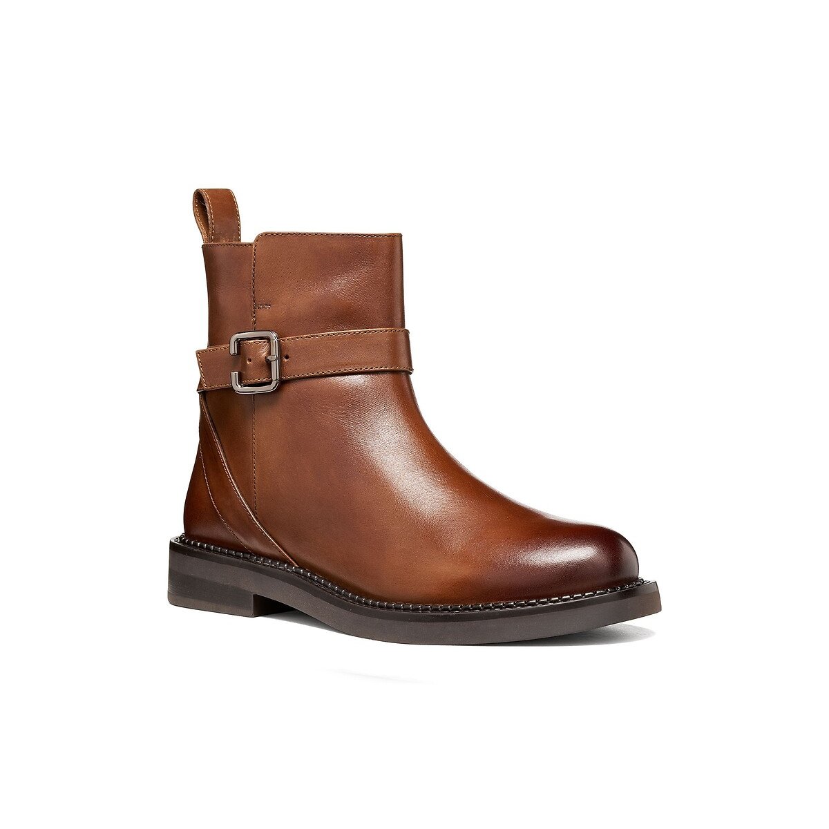 Lederstiefeletten mit Reissverschluss, SERILDA dunkelbraun, GEOX