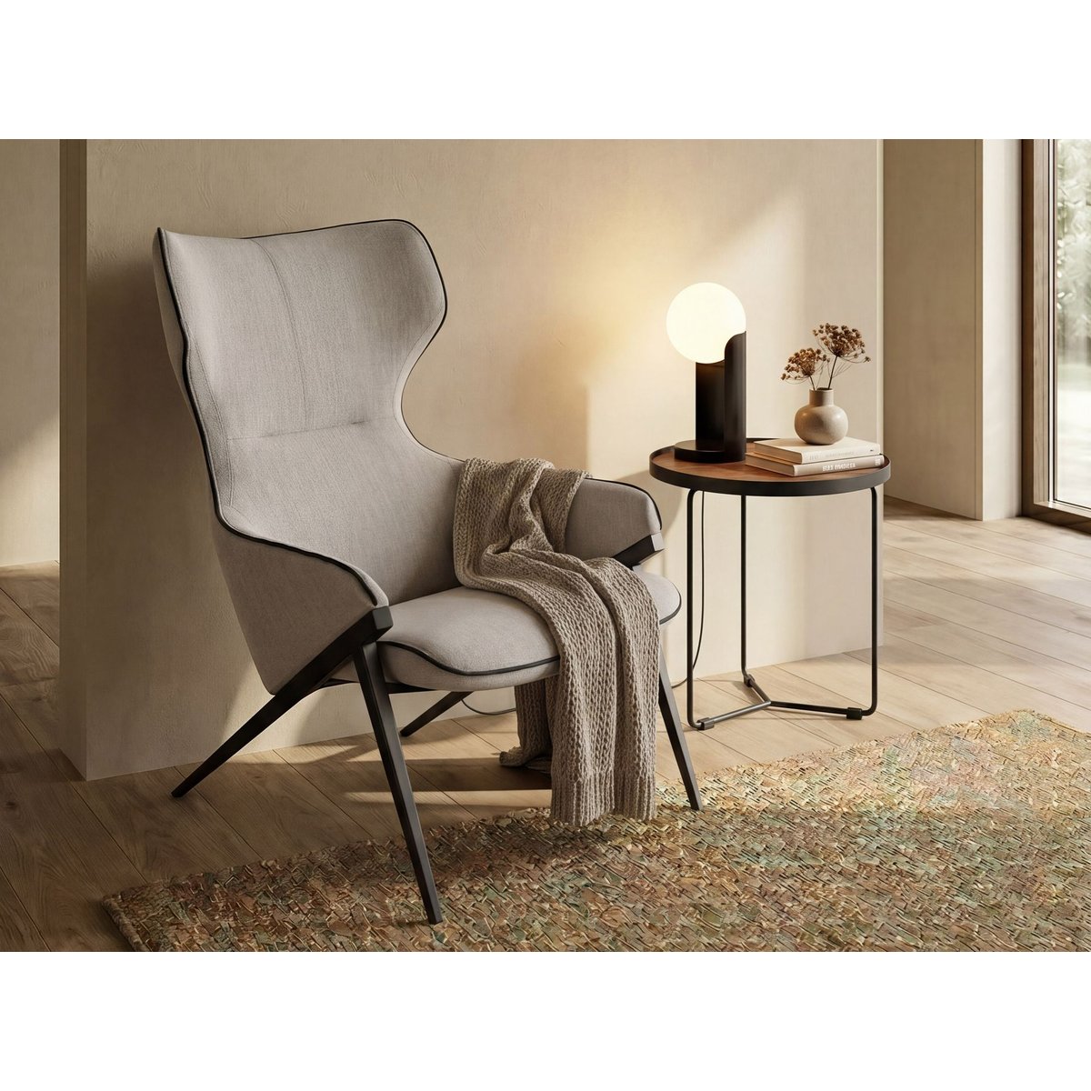 Lampe de table en verre et acier noir | blanc, ANGEL CERDA