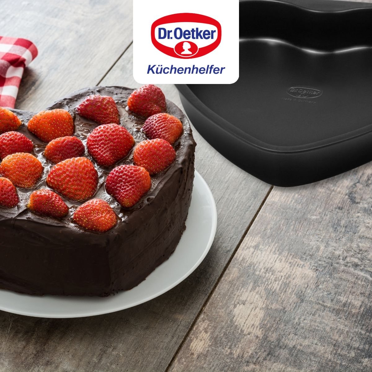 Lot de 2 moules à gâteaux 24/24 cm en acier TRADITION noir, DR OETKER
