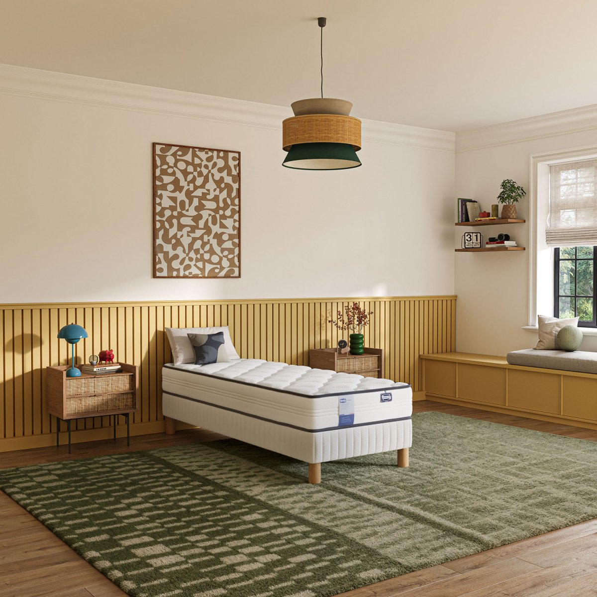 Matelas 100% ressorts, accueil ferme- FITNESS couleur unique, SIMMONS