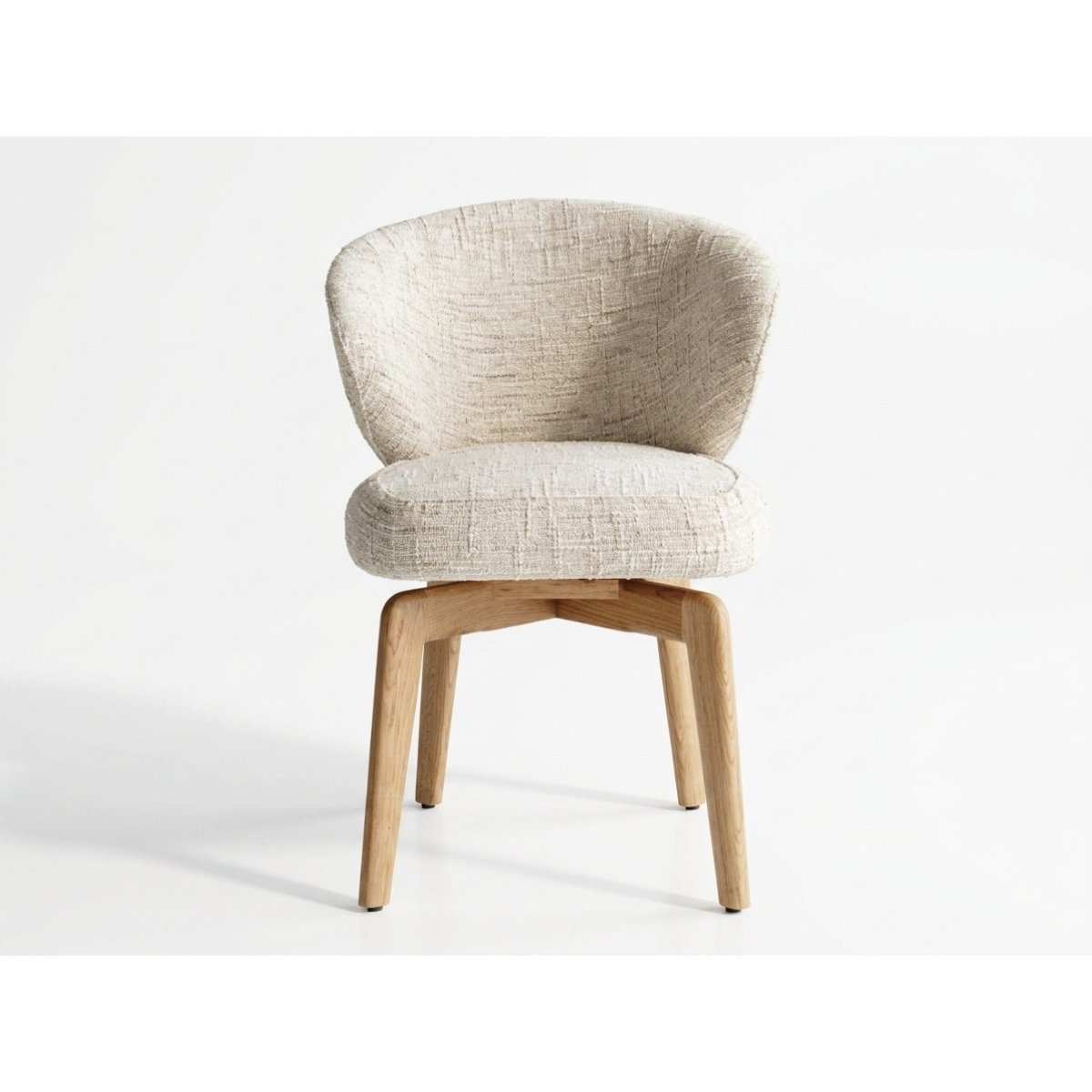 Lot de 2 chaises tissu texturé, ANNE marron clair, BOBOCHIC