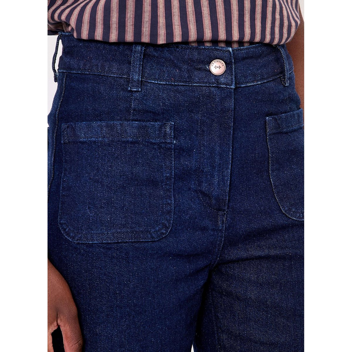 Jean large denim coton stretch MAYA bleu denim maya, LA FIANCÉE