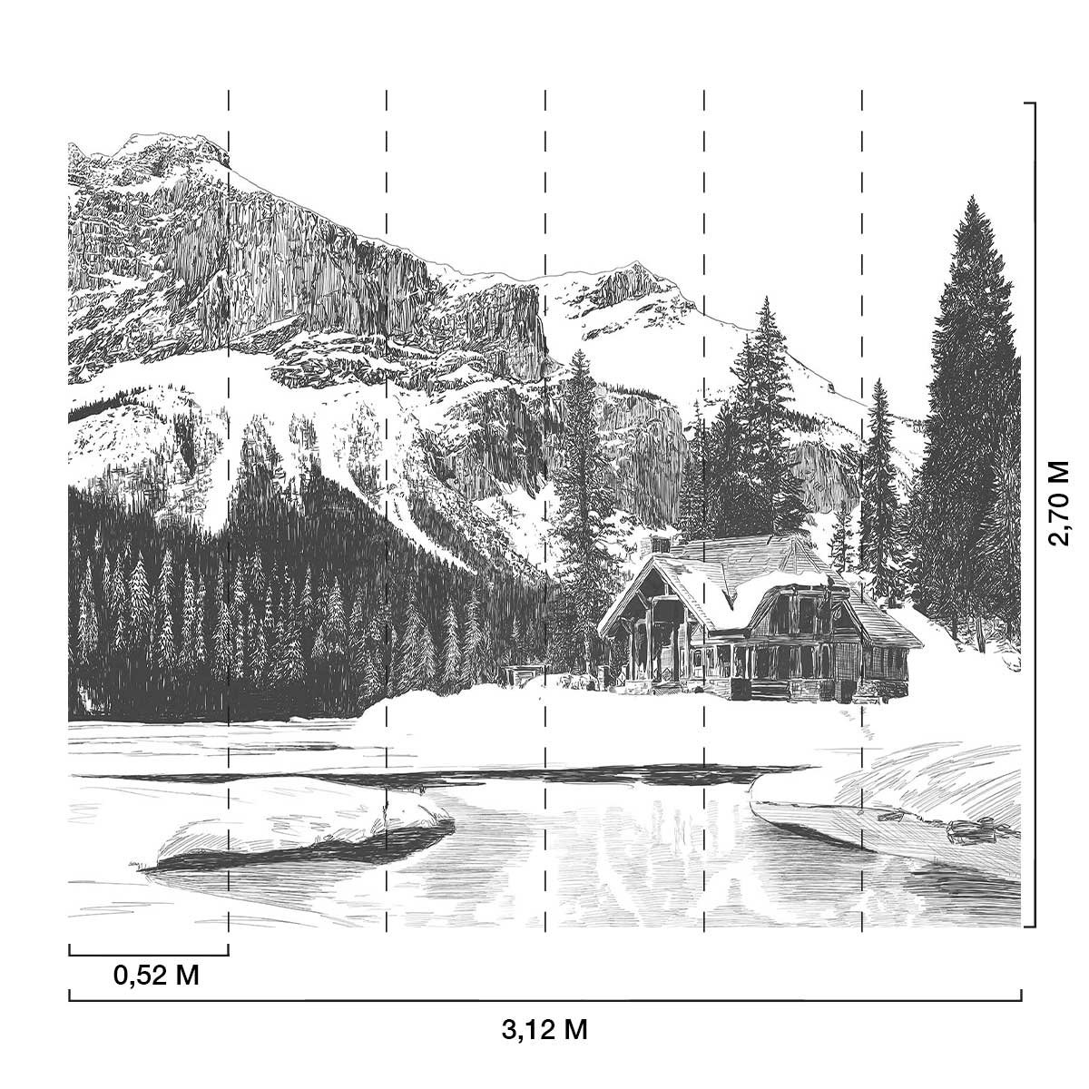 Papier peint chalet noir, HEXOA