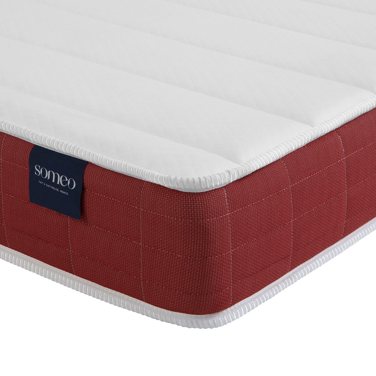 Ensemble matelas couchage latex, sommier Lune et pieds Crépuscule 400 blanc, SOMEO