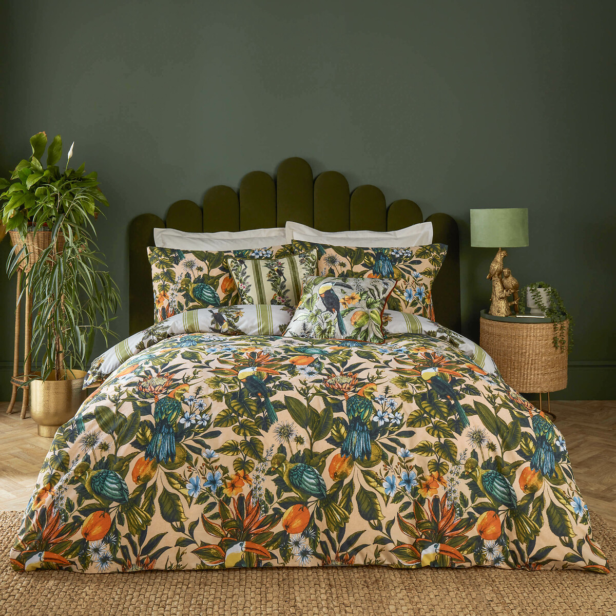 Leilani Printed Floral Duvet Cover and Pillowcase Set multi-coloured, FURN.