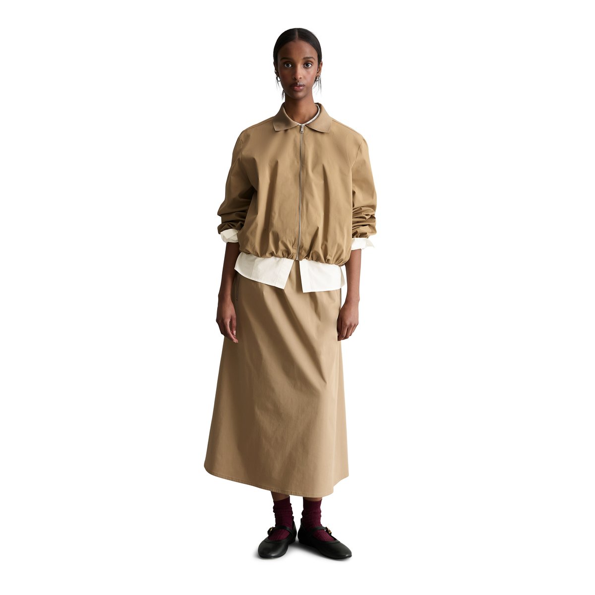 Veste à bulles regular en coton organique mélangé stretch beige, MARC O’POLO DENIM