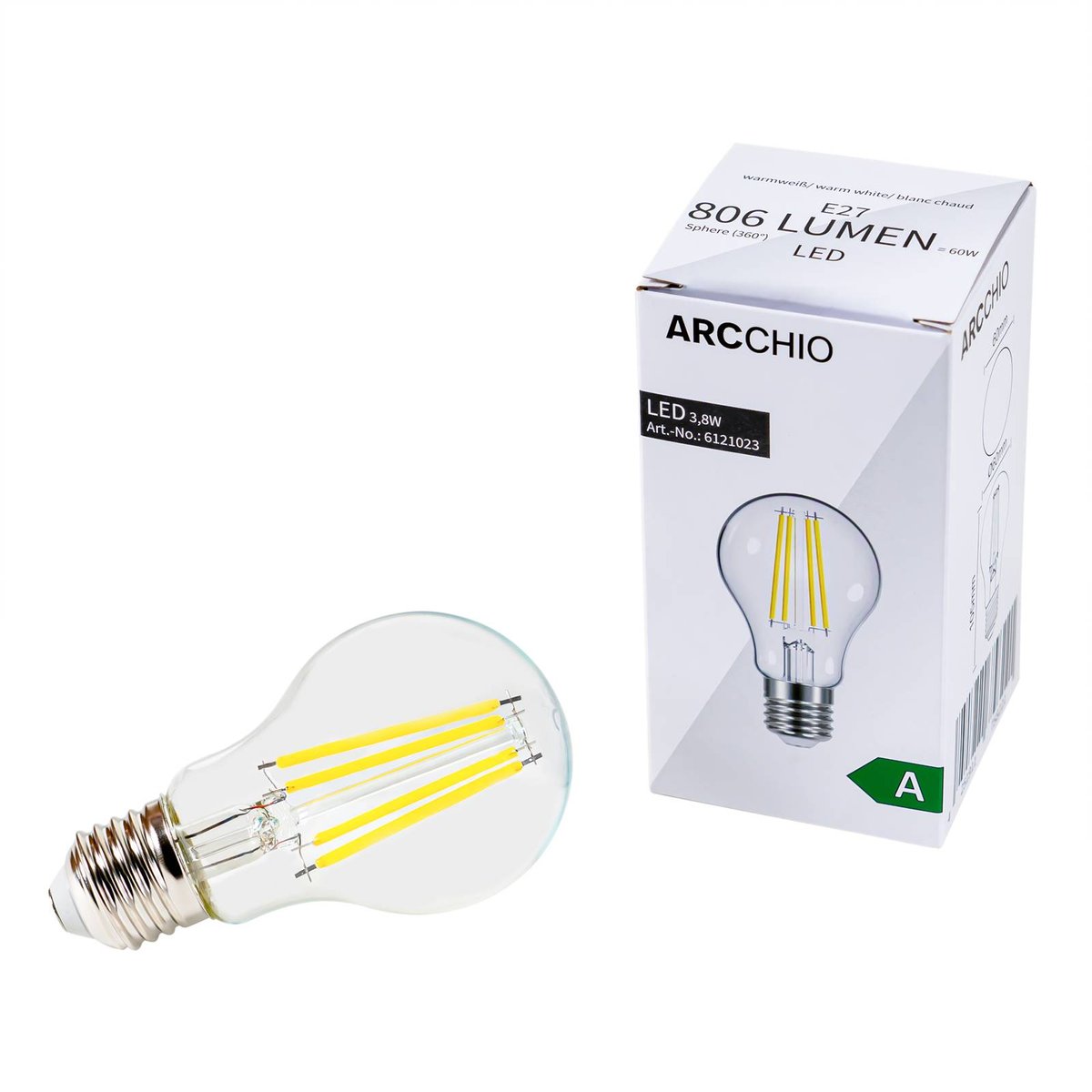 Ampoule E27 en verreLED, LED-Lampe E27 couleur unique, ARCCHIO