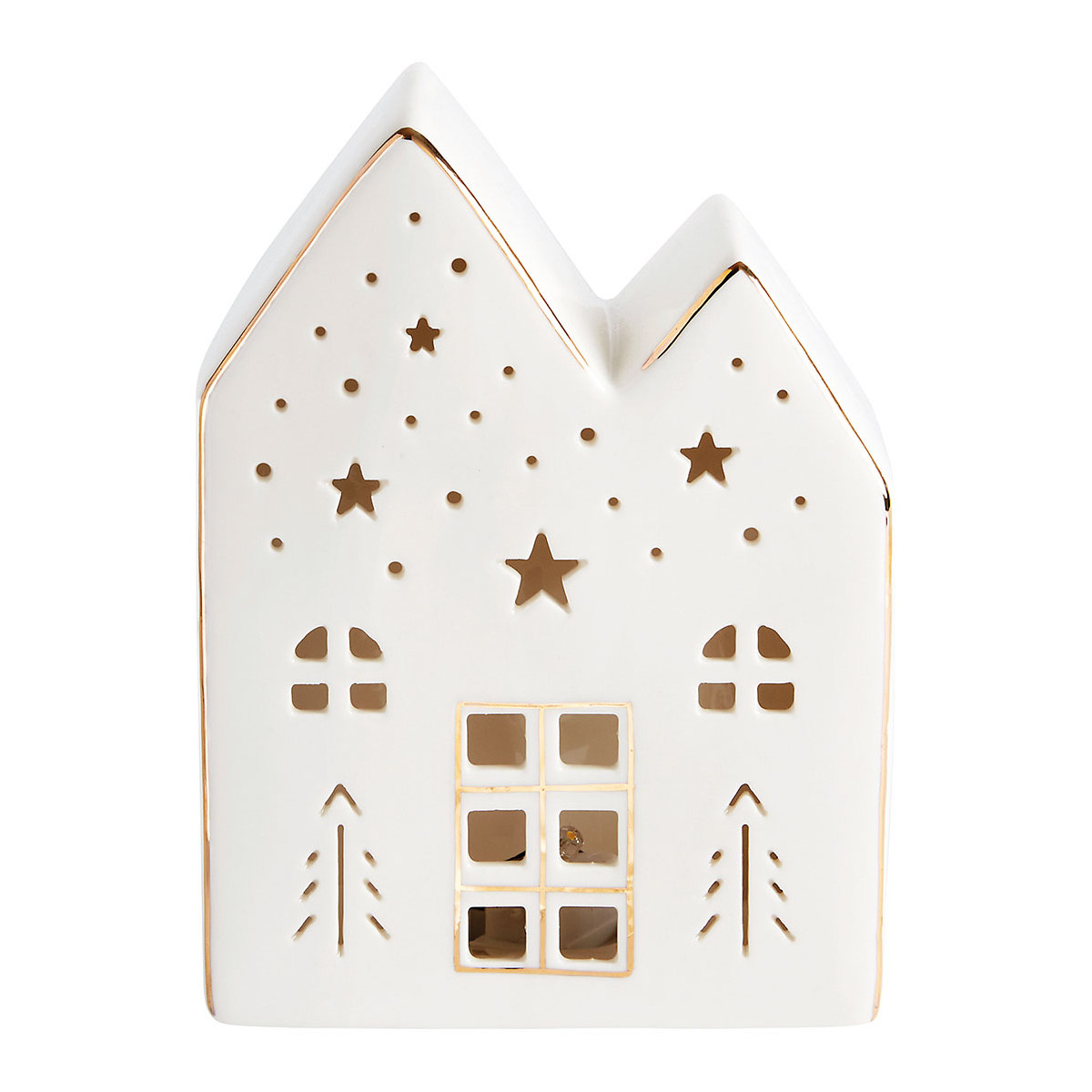 Maison décorative avec LED grand modèle blanc, MATHILDE M