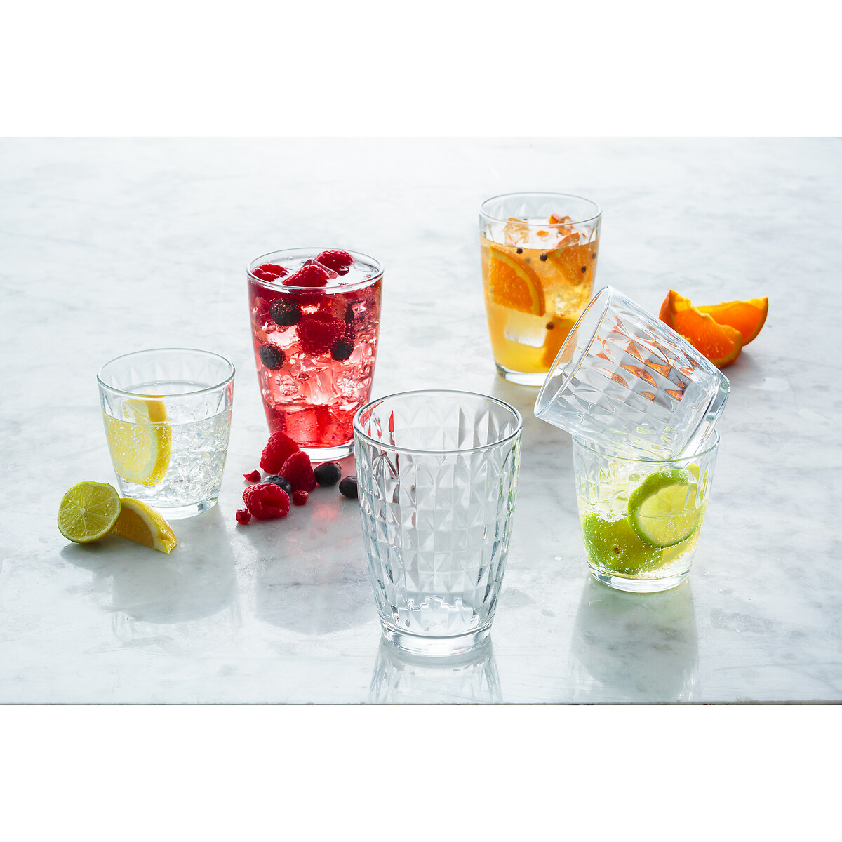 Set of 4 Essentials Jewel Hiball Glasses glass, RAVENHEAD