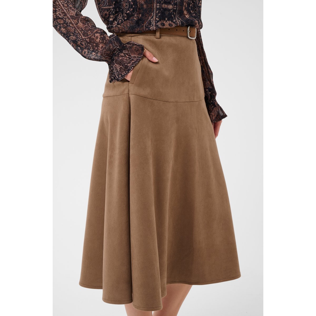 Jupe casual beige fosilla, CREAM