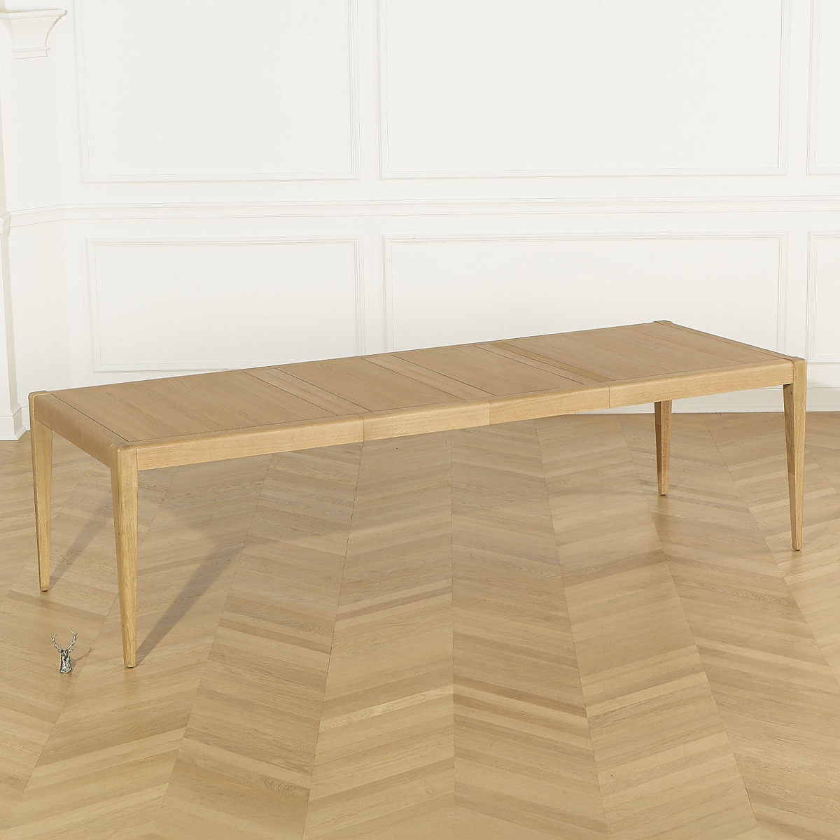 Table à manger aux angles arrondis 12 couverts en chêne, 280 x 100 cm TENNESSEE beige, ROBIN DES BOIS