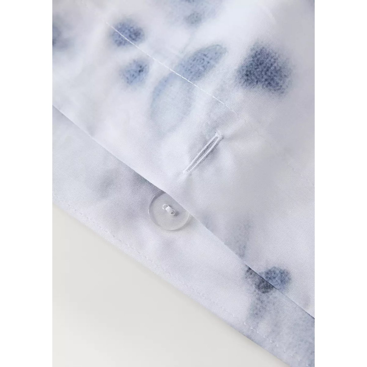 Housse de couette percale de coton estompé Lit 135/140 cm bleu, MANGO HOME