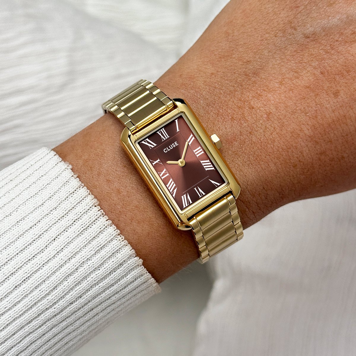 Montre Analogique BELISSENA doré chocolat doré, CLUSE