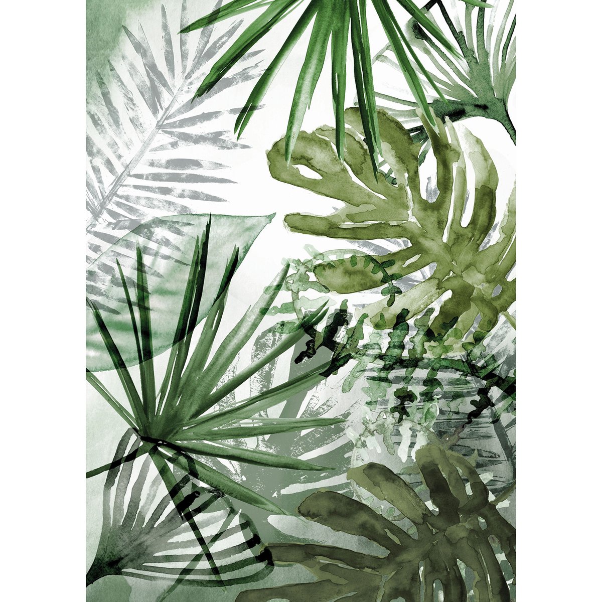 Papier peint panoramique Feuillage exubérant vert, ART FOR THE HOME