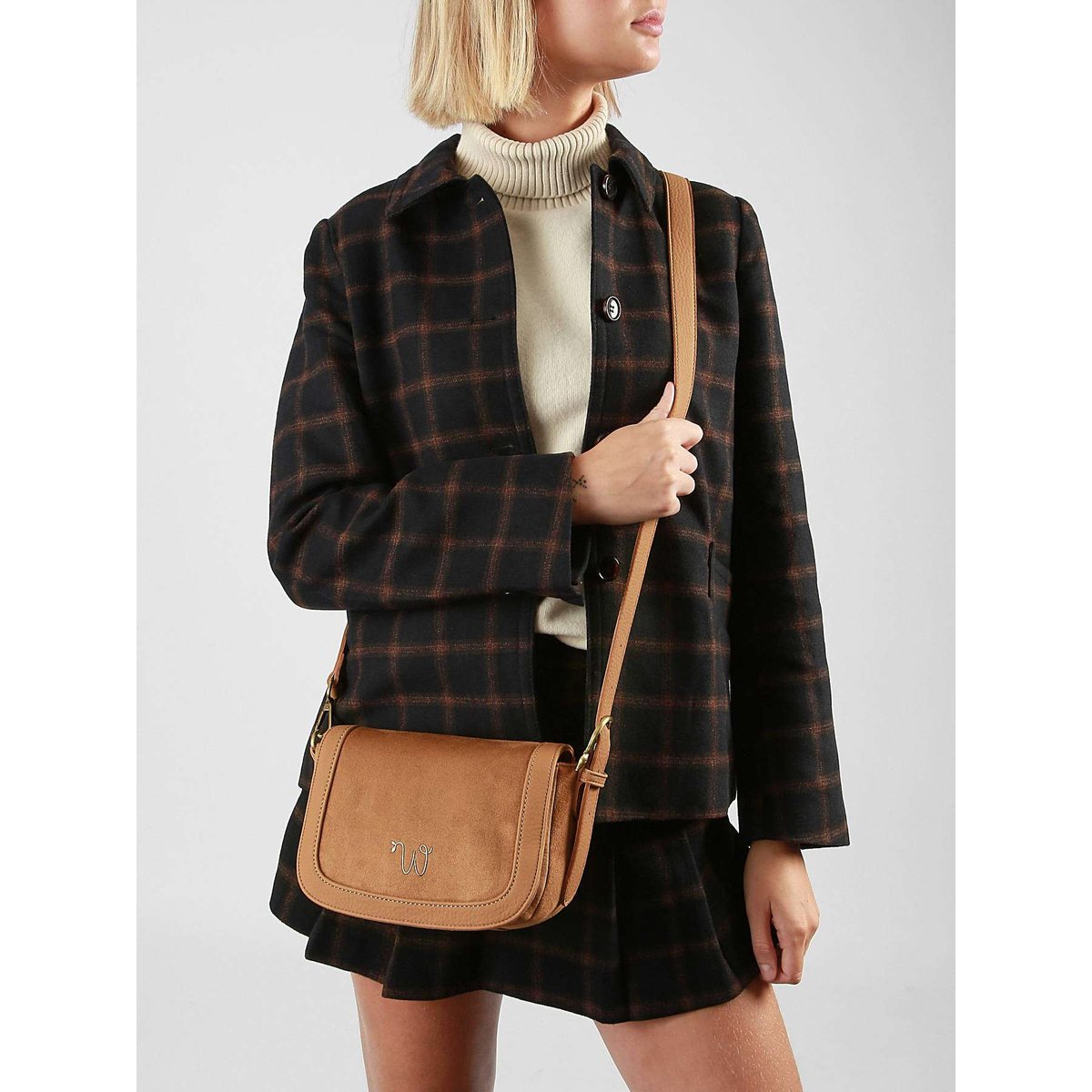 Sac bandoulière Ellebore camel, WOOMEN