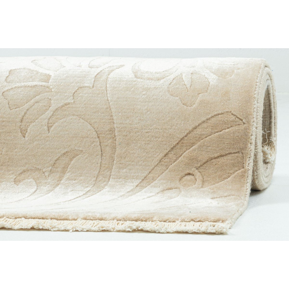Tapis salon Laska tissé main plat réversible or, THEKO