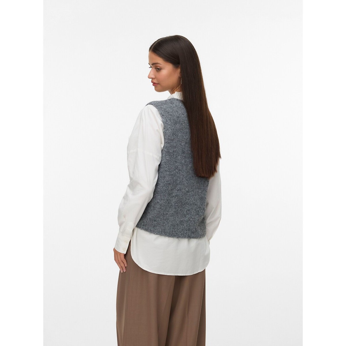 Gilet sans manches, boutonné gris, VERO MODA