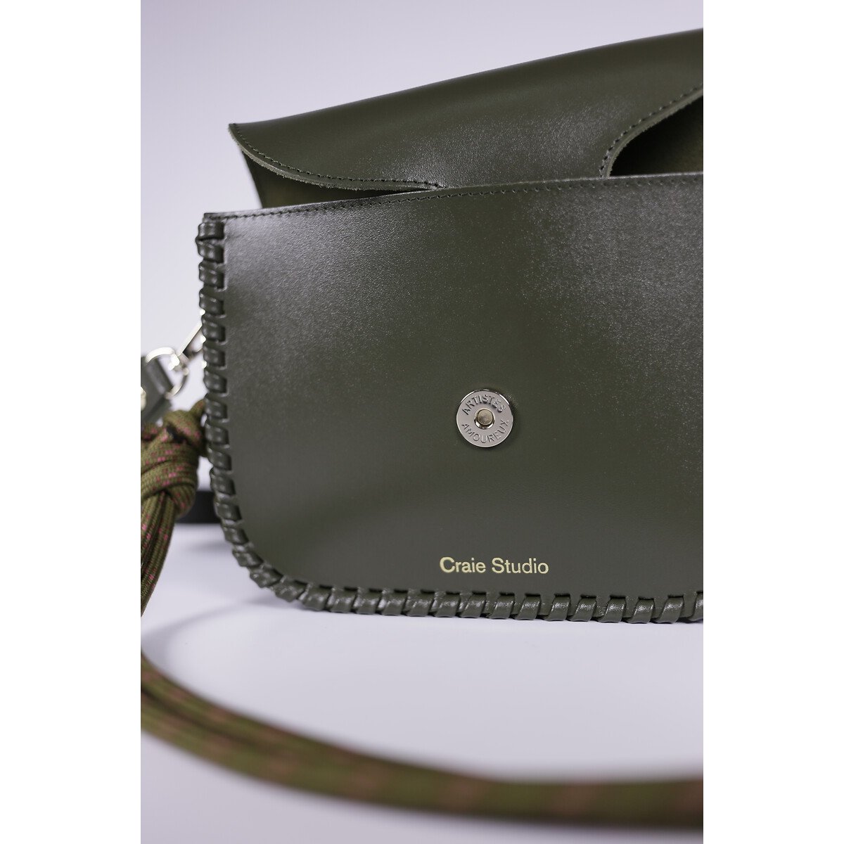 Sac besace en cuir, WEST vert foncé, CRAIE STUDIO