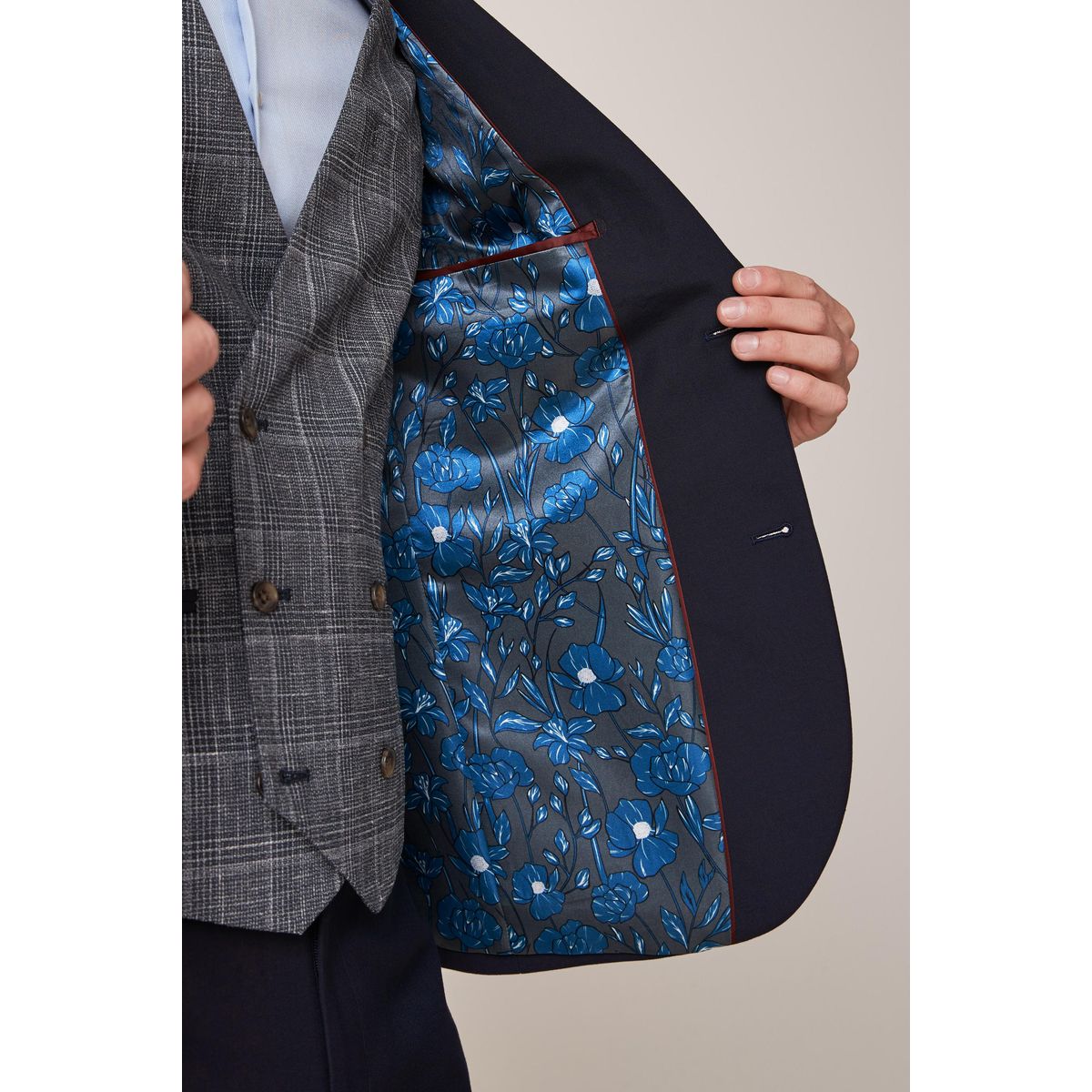 Veste de costume à deux boutons coupe skinny bleu marine, NEXT