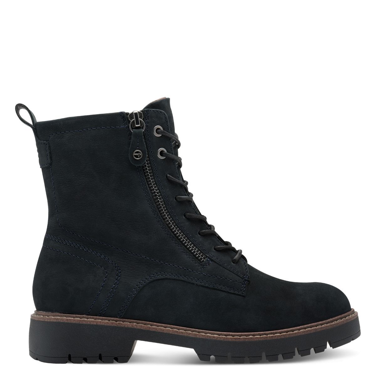 Bottine en cuir bleu marine, TAMARIS