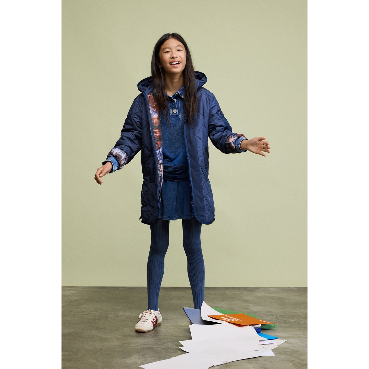 Manteau matelassé à capuche bleu, DESIGUAL