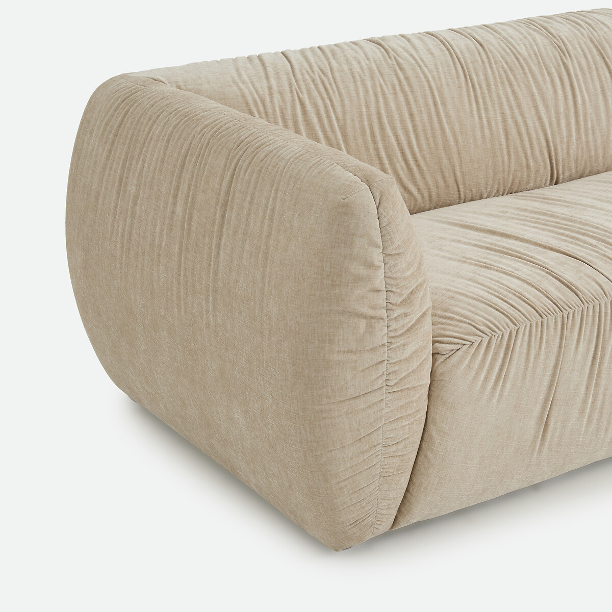 Canapé droit 3 ou 4 places, en chenille flammée, SILVER beige, LA REDOUTE INTERIEURS